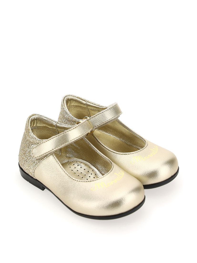 Ballerine nappa glitter con logo